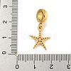 304 Stainless Steel European Dangle Charms STAS-U005-25G-3