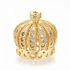 Brass Micro Pave Cubic Zirconia Beads ZIRC-Q013-41G-1