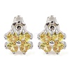 Cubic Zirconia Clover Stud Earrings EJEW-I304-14P-03-1