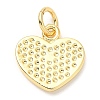 Rack Plating Brass Heart Charms KK-A185-24G-01-2