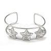 Non-Tarnish 304 Stainless Steel Wide Textured Open Cuff Bangles BJEW-Q348-05P-10-2