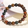 Natural Green Ocean Agate Round Stretch Bracelets for Women PW-WG91270-03-2