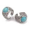 Round Synthetic Turquoise Cuff Rings RJEW-B040-05AS-1