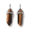 Natural Tiger Eye Pointed Pendants G-K329-43P-2