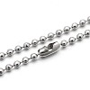 Eco-Friendly Iron Ball Chain Necklace Makings MAK-J009-57P-NR-1