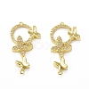 Brass Micro Pave Clear Cubic Zirconia Connector Charms KK-E068-VB073-2