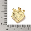 Rack Plating Brass Micro Pave Clear Cubic Zirconia Pendants KK-G500-24G-3