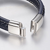 Braided Leather Cord Bracelets BJEW-H561-07E-3