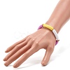 Curved Tube Opaque Acrylic Beads Stretch Bracelet for Teen Girl Women BJEW-JB06940-03-2