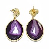 Natural Druzy Agate Dangle Stud Earrings EJEW-L228-02A-G-2