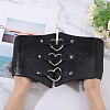 PU Leather Wide Elastic Corset Belt with Alloy Heart Buckle AJEW-WH0007-26-3