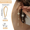BENECREAT 10 Pairs Brass Twist Rope Shape Earring Hooks KK-BC0008-53-2