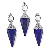 Dyed Natural Lapis Lazuli Faceted Cone Big Pendants G-P552-04P-02-1