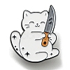 Cat Holding Knife Enamel Pins JEWB-P028-D01-1