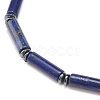 Natural Lapis Lazuli(Dyed) Column & Synthetic Hematite Stretch Bracelet BJEW-JB08458-03-5