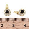 Brass Micro Pave Cubic Zirconia Charms KK-C051-12G-01-3