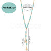 ANATTASOUL 2Pcs 2 Colors Glass Beaded Lariat Necklaces Set with Alloy Coreana Chain NJEW-AN0001-05-2
