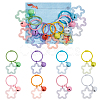 8Pcs 8 Colors Glitter Acrylic Star Pendant Stitch Markers with Bell HJEW-AB00680-1