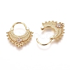 Brass Micro Pave Clear Cubic Zirconia Hoop Earrings EJEW-L234-62A-G-2