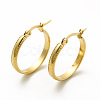 201 Stainless Steel Hoop Earrings with 304 Stainless Steel Pin for Women EJEW-M214-12B-G-2