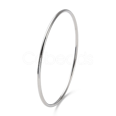 Non-Tarnish 304 Stainless Steel Simple Plain Bangle for Women BJEW-F461-01I-P-1