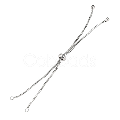 Tarnish Resistant Adjustable 304 Stainless Steel Slider Bracelets Making STAS-T050-031P-1