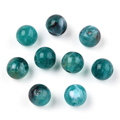 Round Imitation Gemstone Acrylic Beads X-OACR-R029-8mm-17-1