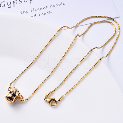 PVD Vacuum Plating 304 Stainless Steel Coreana Chain Necklace NJEW-S420-005B-G-1