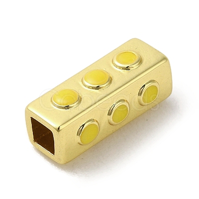 Brass Enamel Tube Beads KK-R162-072G-1