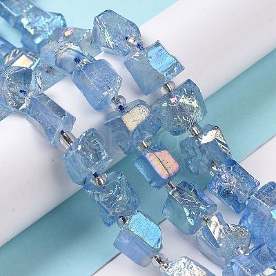 Electroplated Natural Quartz Beads Strands G-G767-02-05-1