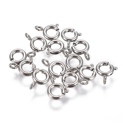 Non-Tarnish 304 Stainless Steel Spring Ring Clasps STAS-F224-02P-B-1