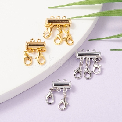 4 Sets 4 Style Alloy Magnetic Slide Lock Clasps FIND-YW0001-42-1