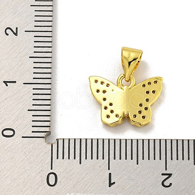 Rack Plating Brass Micro Pave Cubic Zirconia Pendants KK-C074-02G-03-1