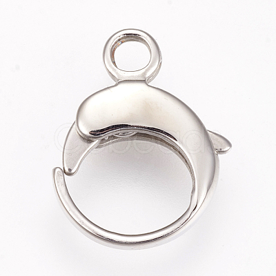 Tarnish Resistant 304 Stainless Steel Lobster Claw Clasps STAS-O114-059P-B-1