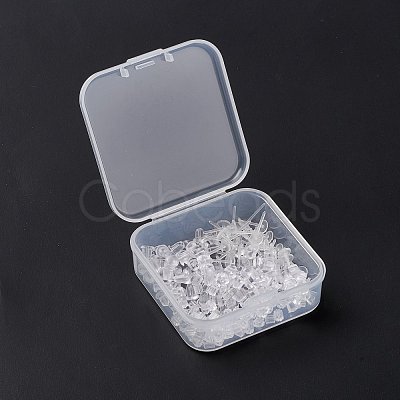 100Pcs Plastic Stud Earring Findings KY-FS0001-04-1