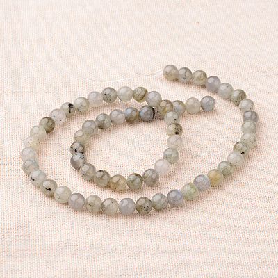 Natural Labradorite Round Beads Strands G-I168-04-6mm-1