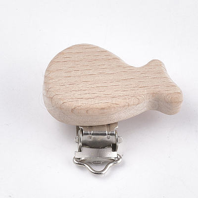 Beech Wood Baby Pacifier Holder Clips WOOD-T015-07-1