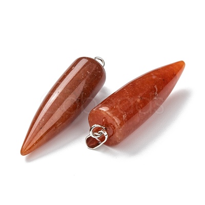 Natural Red Aventurine Pointed Pendants G-D040-01P-B08-1