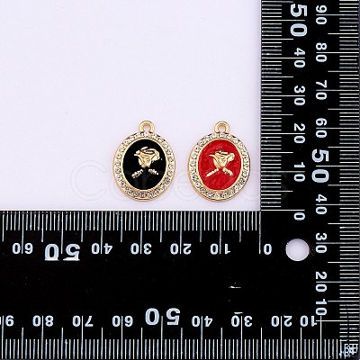 24Pcs 4 Colors Rack Plating Alloy Enamel Pendants FIND-SZ0006-06-1