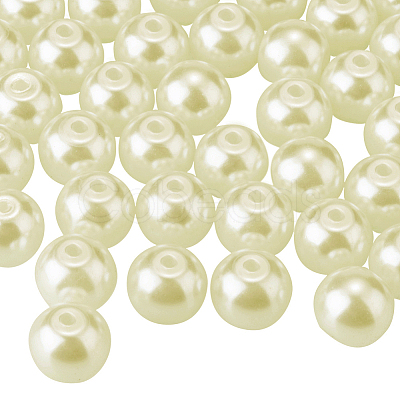 1 Box 6mm Tiny Satin Luster Glass Pearl Beads Round Loose Beads for Jewelry Making HY-PH0001-6mm-012-1