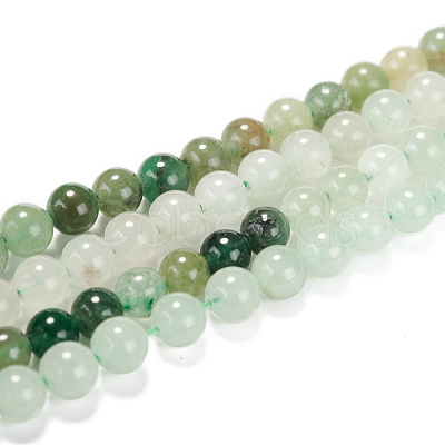 Natural Green Aventurine Beads Strands G-E380-02-6mm-1