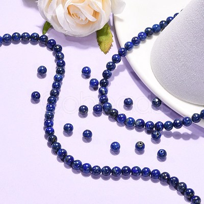 Natural Lapis Lazuli Beads Strands X-G-G423-6mm-AB-1