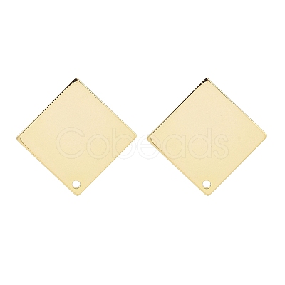 Brass Stud Earrings Findings EJEW-B063-04G-01-1