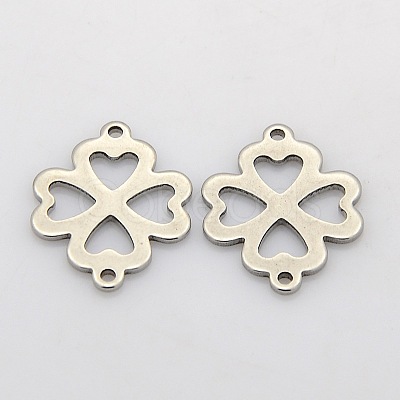 Tarnish Resistant Filigree Clover 304 Stainless Steel Links connectors STAS-N015-09-1