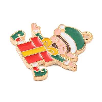 Christmas Theme Alloy Enamel Pendants ENAM-M221-01KCG-01-1