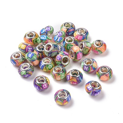 Transparent Resin European Rondelle Beads RPDL-P005-01P-05-1