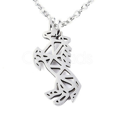 Non-Tarnish 201 Stainless Steel Pendant Necklaces NJEW-T009-JN130-40-1-1