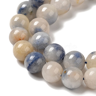 Natural Blue White Dumortierite Round Beads Strands G-E265-01A-1