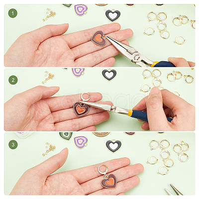 AHADERMAKER DIY Heart Drop Earring Making Kit DIY-GA0003-92-1