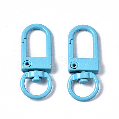 Spray Painted Eco-Friendly Alloy Swivel Snap Hooks Clasps PALLOY-YW0001-26-NR-1